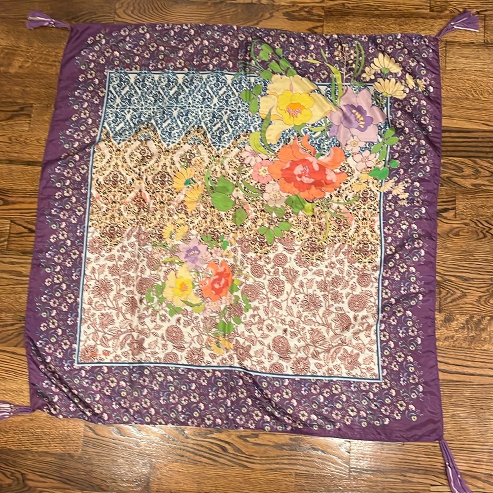 Johnny Was silk scarf 43x43